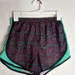 Nike Women's Black and Green Athletic Shorts